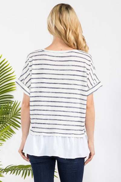 Striped Ruffle Top