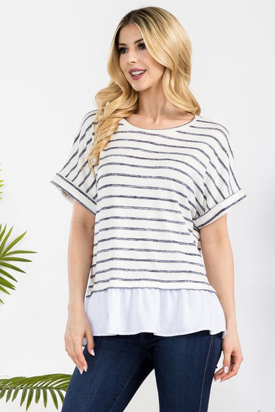 Striped Ruffle Top