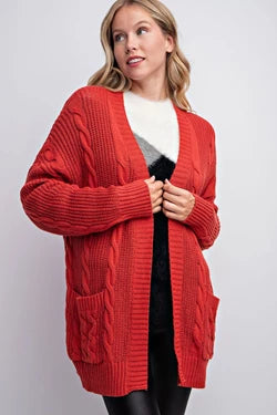 Classic Cable Knit Cardigan - Multiple Colors