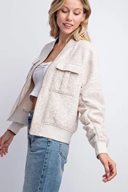 Sparkling Sequin Zip Up Jacket