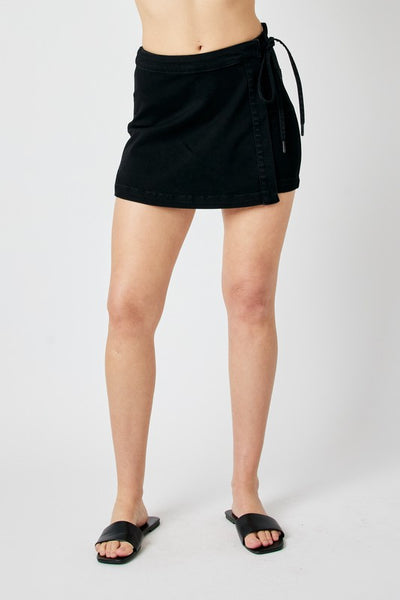 Judy Blue High Waisted Black Denim Skort