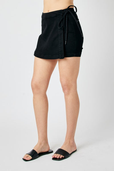 Judy Blue High Waisted Black Denim Skort