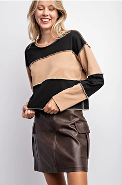 Color Block French Terry Top