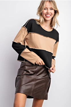 Color Block French Terry Top