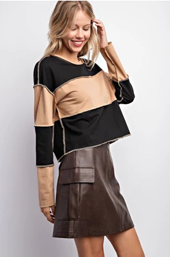 Color Block French Terry Top