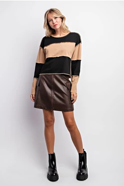 Color Block French Terry Top