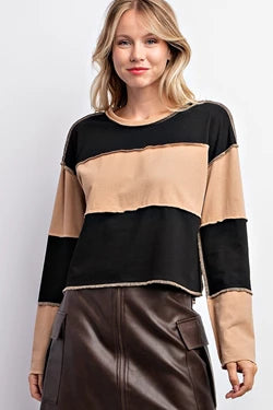 Color Block French Terry Top