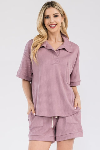 Mulberry Textured Two Piece Set