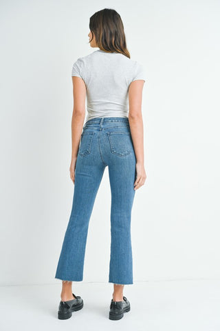 Just Black Denim High Rise Crop Flare - Medium Denim