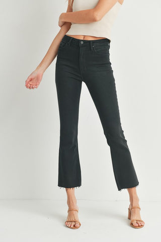 Just Black Denim High Rise Crop Flare - Black