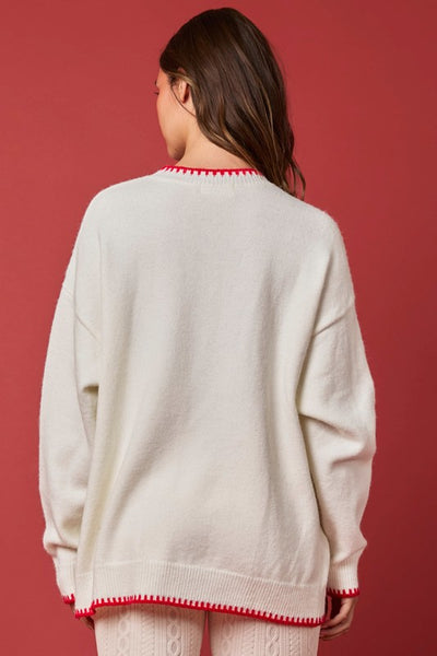 Hand Stitched Reindeer Sweater