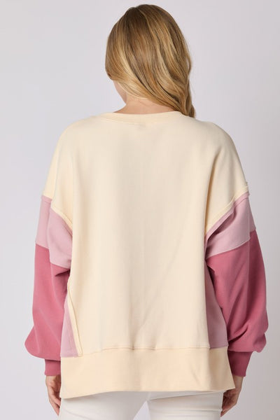 Sequins Embroidered Fleece Sweatshirt