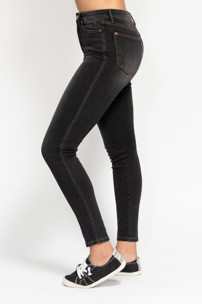 Judy Blue High Rise Tummy Control Black Wash Skinny Jeans