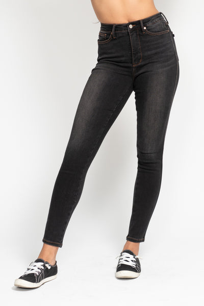 Judy Blue High Rise Tummy Control Black Wash Skinny Jeans