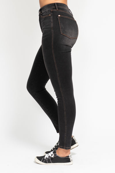 Judy Blue High Rise Tummy Control Black Wash Skinny Jeans