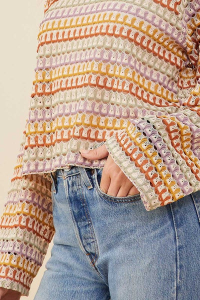 Multi Color Loose Knit Relaxed Top