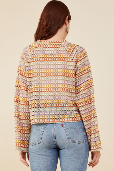 Multi Color Loose Knit Relaxed Top