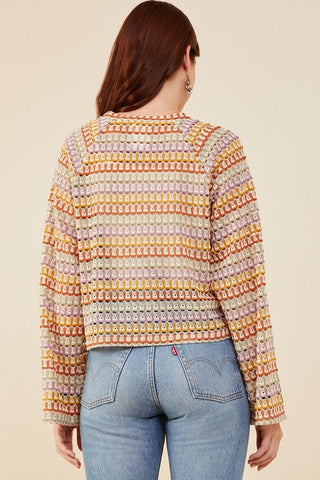 Multi Color Loose Knit Relaxed Top