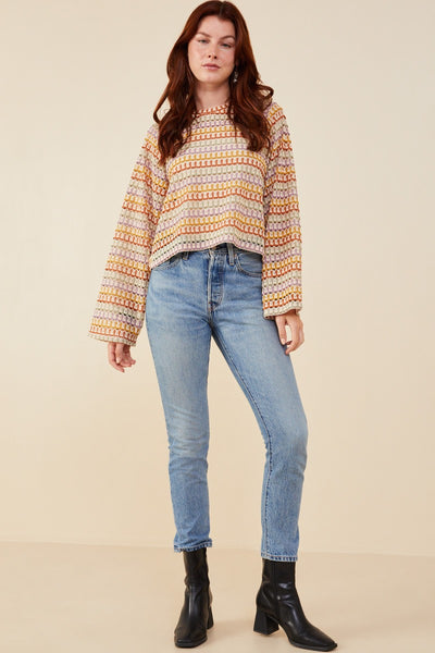 Multi Color Loose Knit Relaxed Top