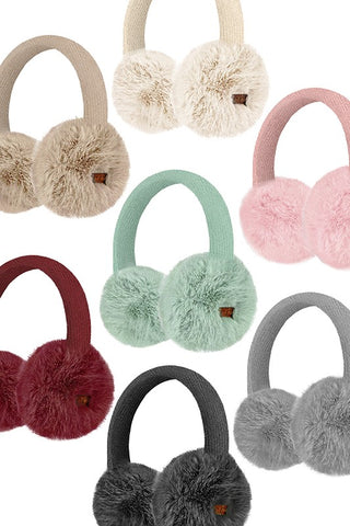 C.C. Faux Mink Fur Knitted Earmuffs