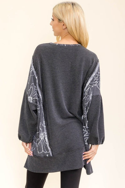 Oversized Contrast Tunic Top