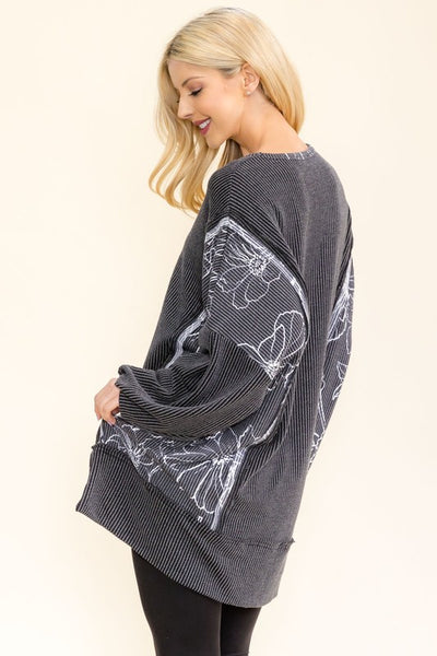 Oversized Contrast Tunic Top