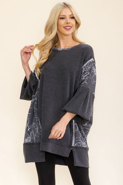Oversized Contrast Tunic Top