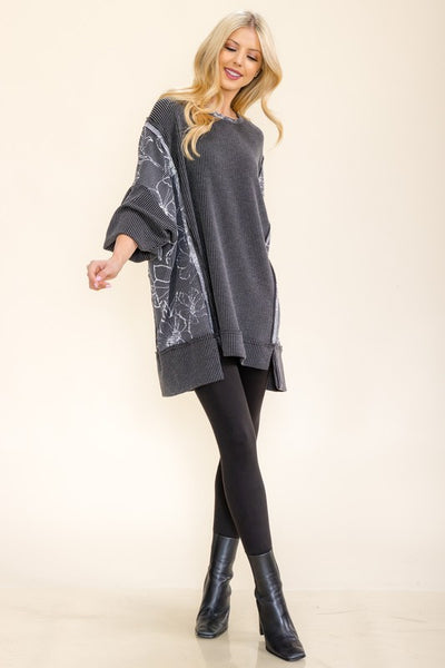 Oversized Contrast Tunic Top