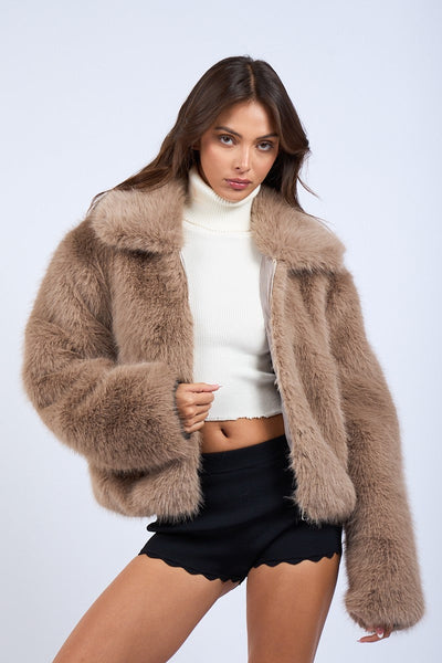 Beige Faux Fur Lux Jacket
