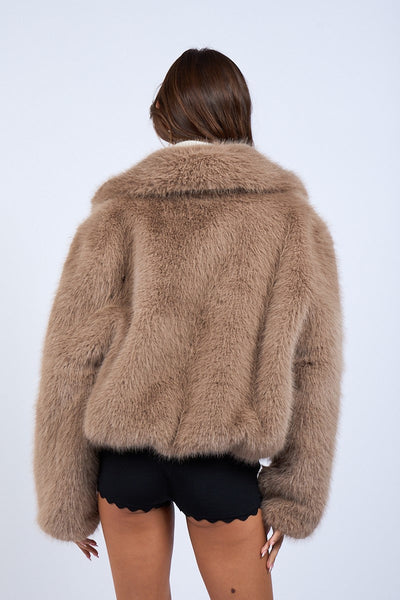 Beige Faux Fur Lux Jacket