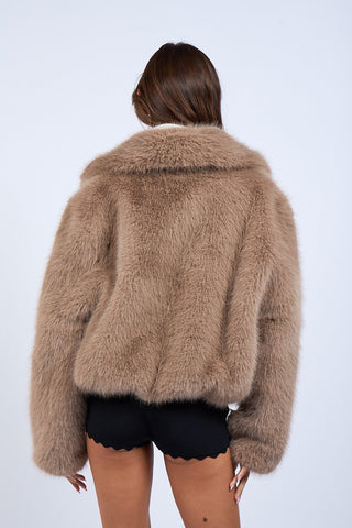 Beige Faux Fur Lux Jacket