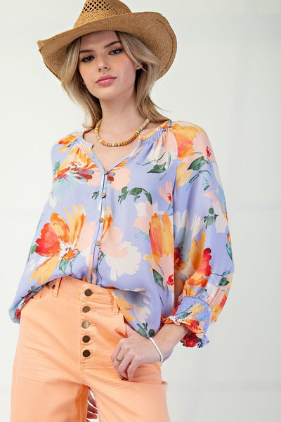 Button Down Woven Blouse