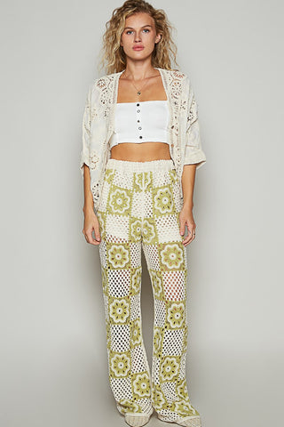 Crochet Woven Cardigan Top