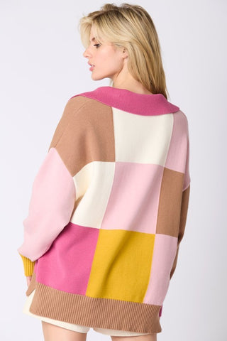 Oversized Color Block Collard Top