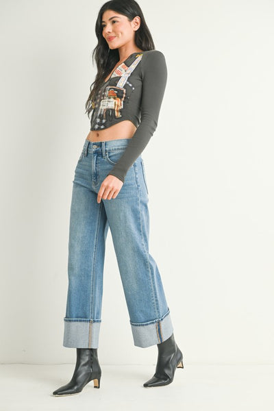 JBD Petite Cuffed Slim Wide