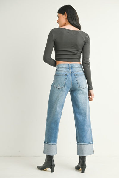 JBD Petite Cuffed Slim Wide