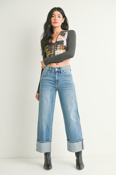 JBD Petite Cuffed Slim Wide