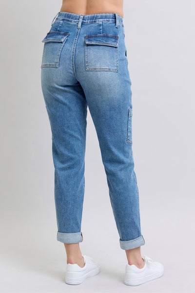 Judy Blue Cuffed Cargo Jeans With Drawstring