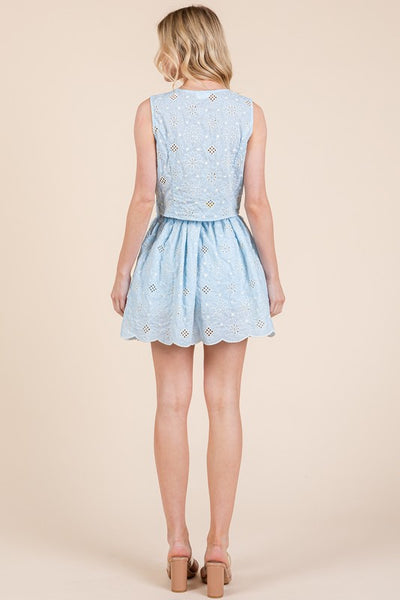 Eyelet Lace Floral 2-Piece Set