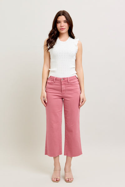 Judy Blue High Waisted Rose Cropped Jeans