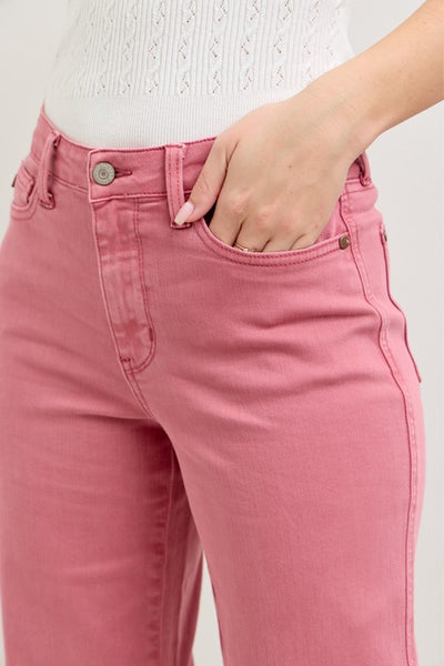 Judy Blue High Waisted Rose Cropped Jeans
