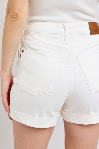 Judy Blue High Waisted Black White Denim Shorts
