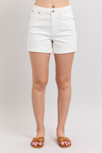 Judy Blue High Waisted Black White Denim Shorts