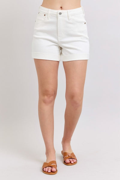 Judy Blue High Waisted Black White Denim Shorts
