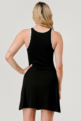 Black Ribbed Knit Tank Dress