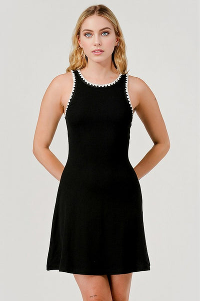 Black Ribbed Knit Tank Dress