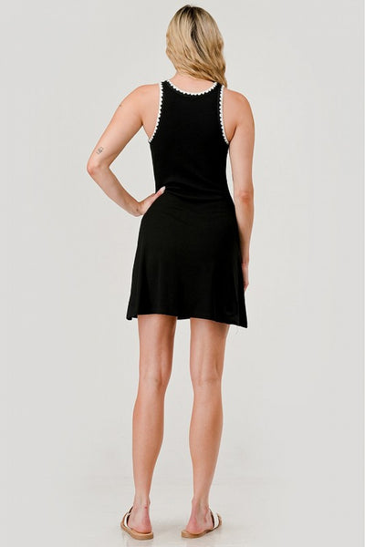 Black Ribbed Knit Tank Dress