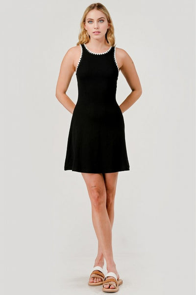 Black Ribbed Knit Tank Dress
