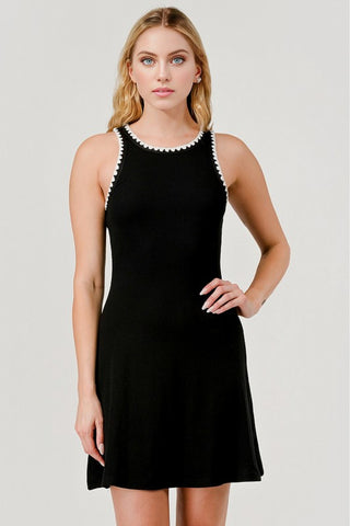 Black Ribbed Knit Tank Dress