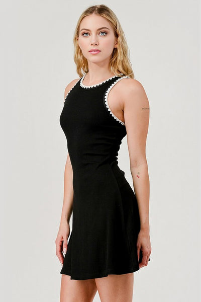 Black Ribbed Knit Tank Dress